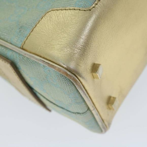 GUCCI GG Canvas Hand Bag Light Blue Gold Tone Auth ac2720 - Picture 16 of 16